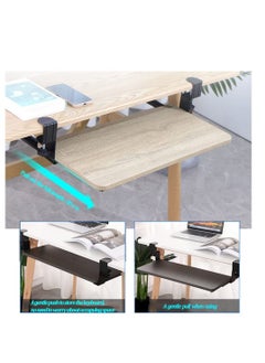 Excefore Keyboard Clamp Rail Under Desk Set, Keyboard Trays Clamp Rail, Pull Out Keyboard & Mouse Tray with C Clamp (Board not Included), Under Desk Pull Out Slider Track, for Home or Office  - Image 4