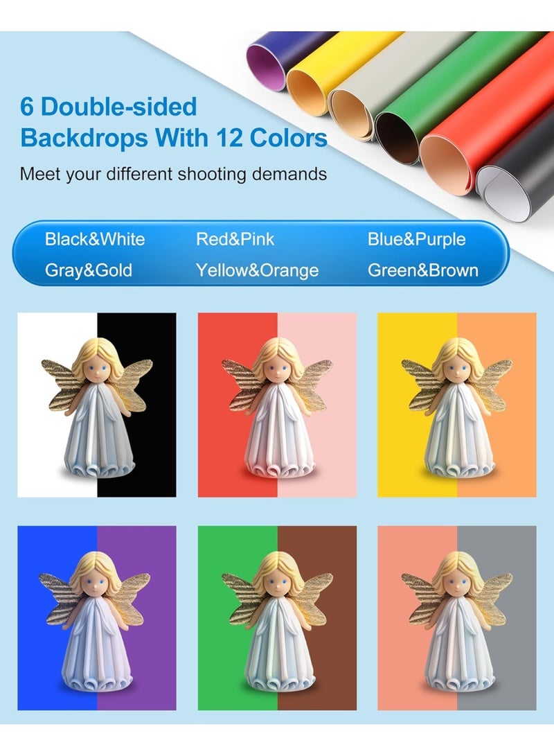 Mini Photo Studio Light Box 25*25*25cm- Photo Shooting Tent Kit Portable Folding Photography Light Tent with CRI u003e95 96pcs LED Light  6 Kinds Double-Sided Color Backgrounds for Small Size Products - Image 4