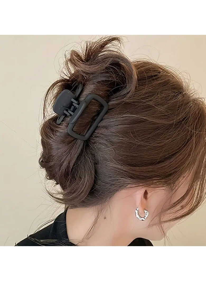 Goolsky 4pcs Set Elegant Matte Square Hair Claw Clips - Versatile & Stylish Shark Clip for Women and Girls, Solid Color - Image 2