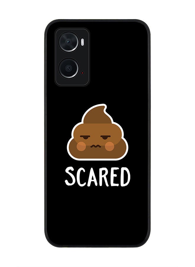 Stylizedd Rugged Black edge case for Oppo A96 4G/A36/A76 Slim fit Soft Case Flexible Rubber Edges Anti Drop TPU Gel Thin Cover - Shit scared - Image 1