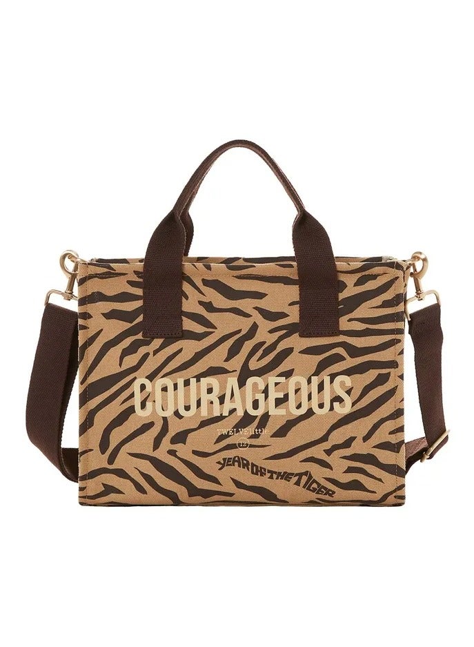 TWELVElittle Courageous Tote - Tiger Print - Image 1