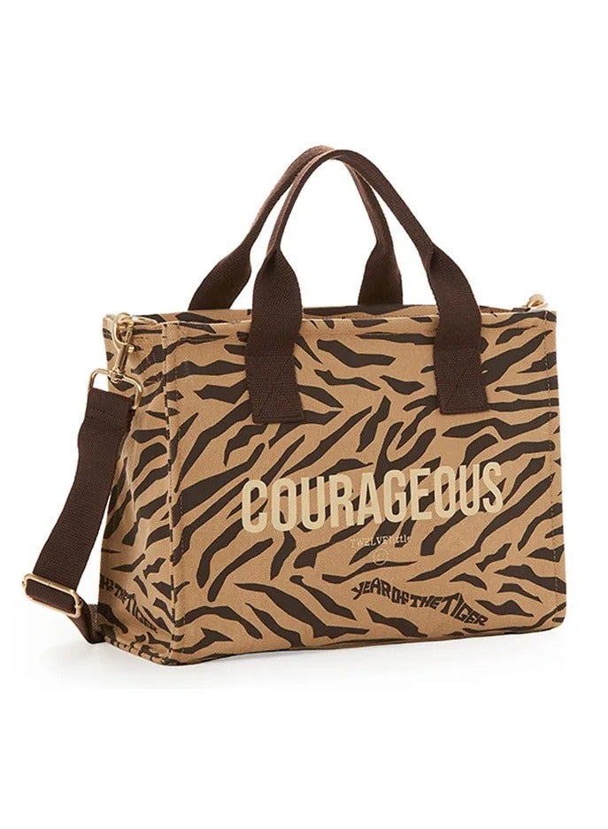 TWELVElittle Courageous Tote - Tiger Print - Image 2