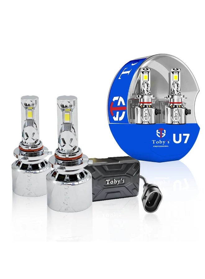 توبيز مصباح أمامي LED U7 من Toby's بقوة 60 وات/القطعة 120 وات/الزوج مع درجة حرارة لون 6500 كلفن للشعاع العالي والشعاع المنخفض - 9005