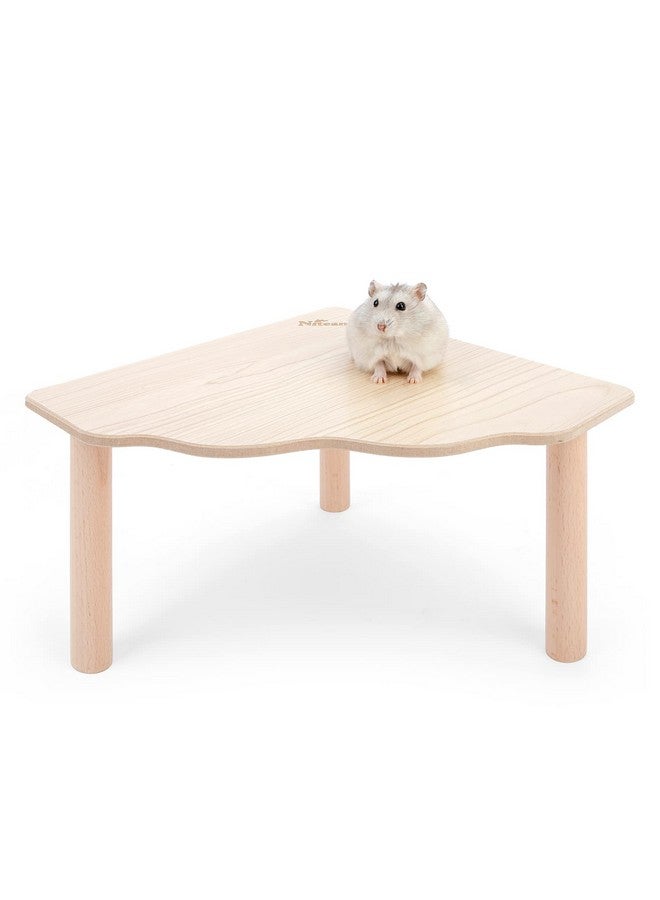 نيتينجيل منصة خشبية للعب الهامستر من نايت أنجل للهامستر السوري القزم والجربوع والفئران والديجوس أو غيرها من الحيوانات الأليفة الصغيرة (مثلث - ارتفاع 5.9 بوصة، خشب بورليوود) - Image 1