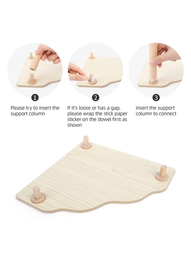 نيتينجيل منصة خشبية للعب الهامستر من نايت أنجل للهامستر السوري القزم والجربوع والفئران والديجوس أو غيرها من الحيوانات الأليفة الصغيرة (مثلث - ارتفاع 5.9 بوصة، خشب بورليوود) - Image 3