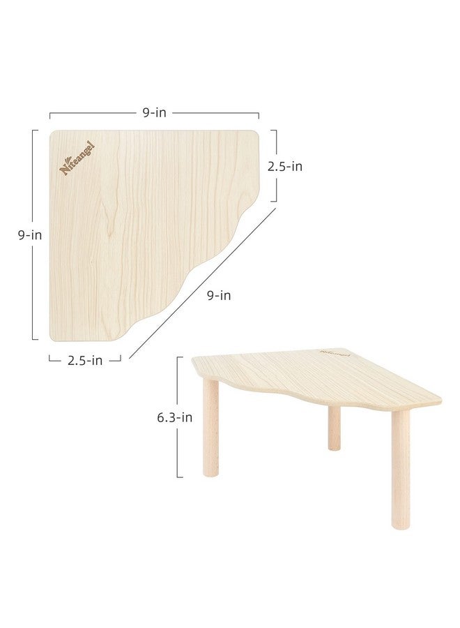 نيتينجيل منصة خشبية للعب الهامستر من نايت أنجل للهامستر السوري القزم والجربوع والفئران والديجوس أو غيرها من الحيوانات الأليفة الصغيرة (مثلث - ارتفاع 5.9 بوصة، خشب بورليوود) - Image 2