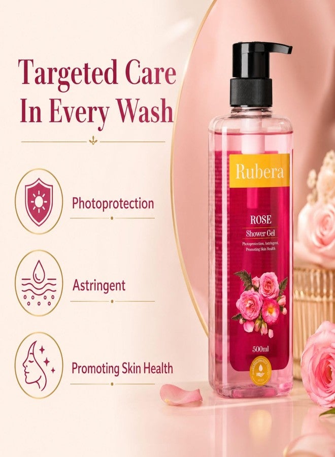 Rubera Shower Gel with Rose Extract – Refreshing Floral Body Wash for Men & Women, Hydrating & Gentle Cleansing Formula, 500ml - Image 5