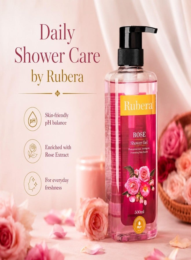 Rubera Shower Gel with Rose Extract – Refreshing Floral Body Wash for Men & Women, Hydrating & Gentle Cleansing Formula, 500ml - Image 2