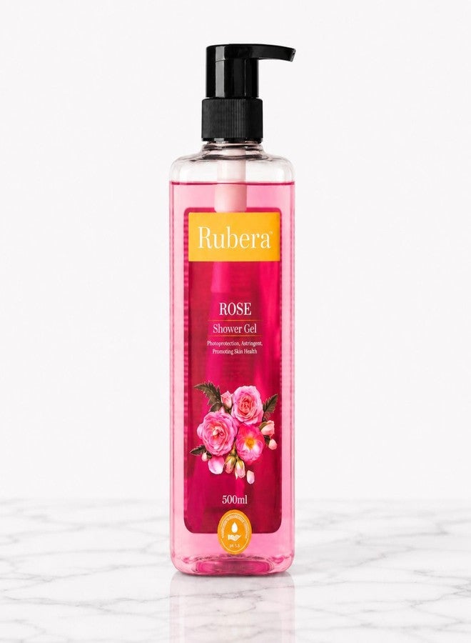 Rubera Shower Gel with Rose Extract – Refreshing Floral Body Wash for Men & Women, Hydrating & Gentle Cleansing Formula, 500ml - Image 1