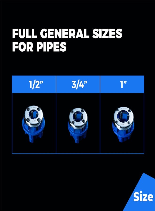 toolant Manual Pipe Threading Tool Kit, 1/2"- 1" (3pcs) - Image 5