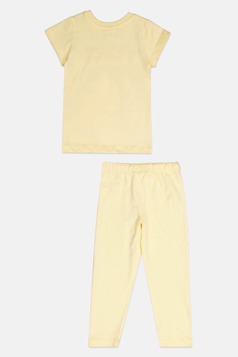 Disney Princess Toddlers Girl 2 Pcs Graphic Print Top And Bottom Pajama Set, Multicolor - Image 2