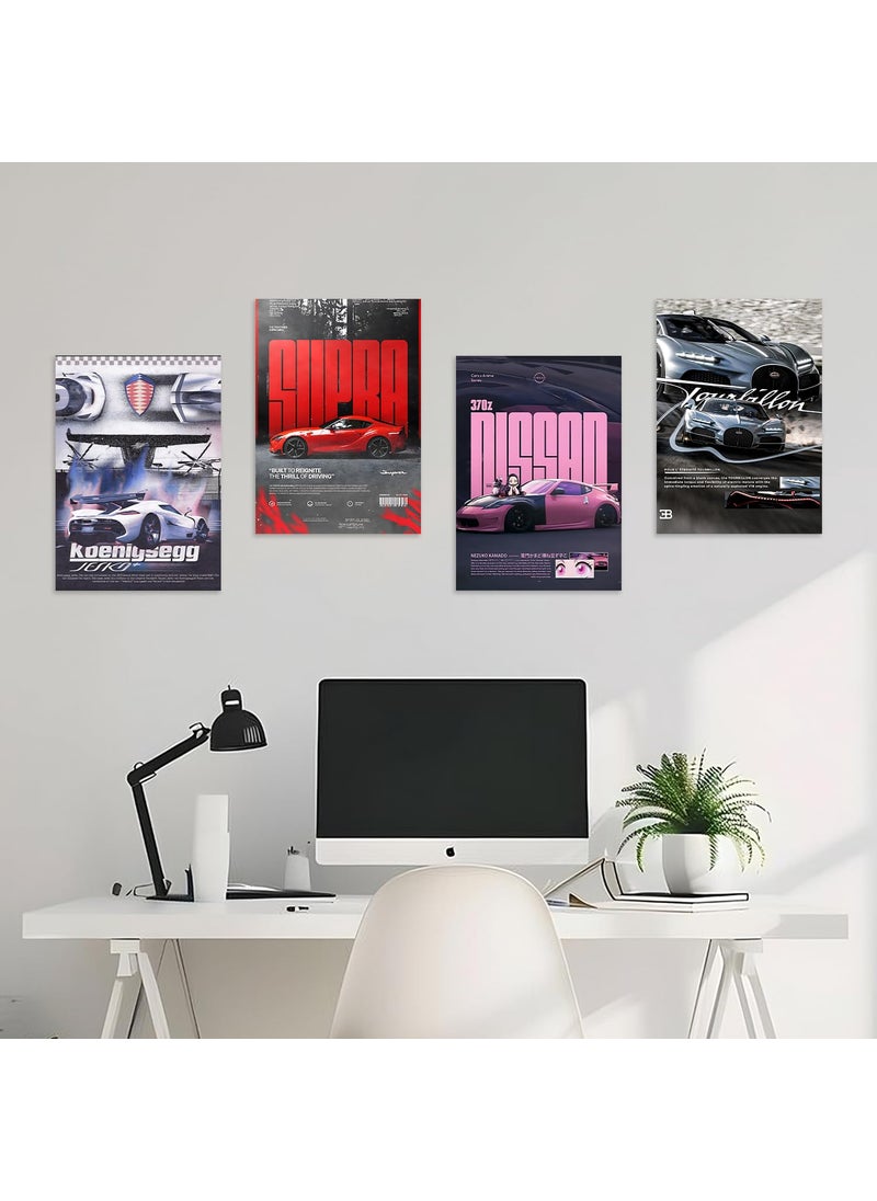 Wallgasm Wallgasm Set of 8 Car Posters 8x12 inch A4 Size 300 GSM For Bedroom Living room Study Room Dorms and Offices  - Image 4