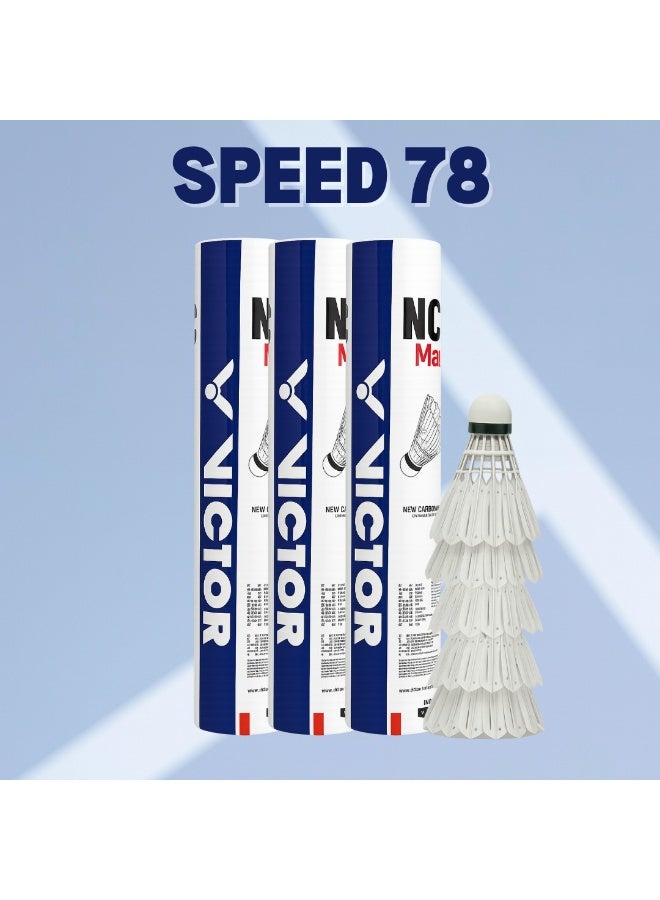 Victor Carbonsonic/New Carbon Sonic MAX Shuttlecock – 12 Synthetic Carbon-Fiber Shuttlecocks, Feather-Feel, Durable Flight, Speed 78 - Image 1