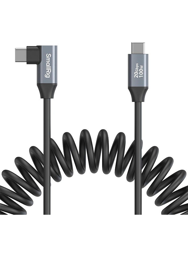 SMALLRIG USB-C (Straight) to USB-C (Angled) Coiled Data Cable 4792 - Image 1