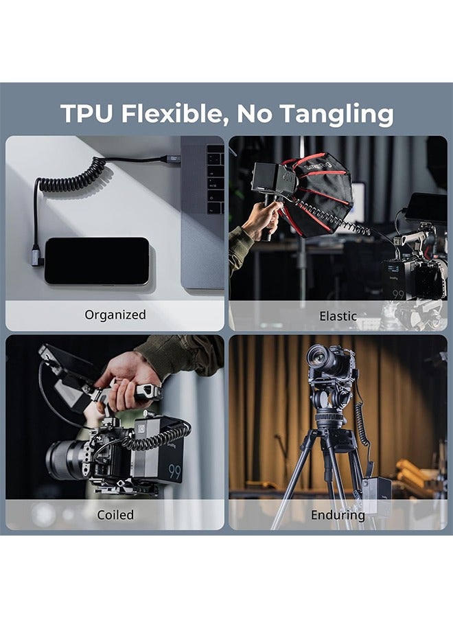 SMALLRIG USB-C (Straight) to USB-C (Angled) Coiled Data Cable 4792 - Image 4