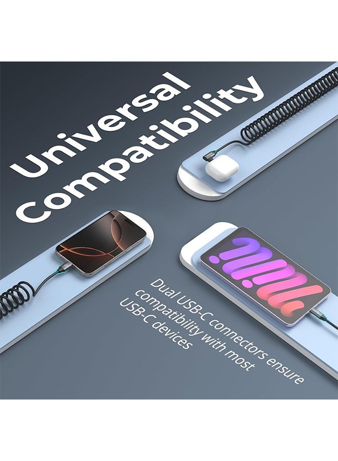 SMALLRIG USB-C (Straight) to USB-C (Angled) Coiled Data Cable 4792 - Image 5
