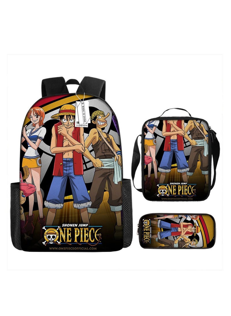 One Piece Backpack Primary And Secondary School Bags One Piece Backpack Cartoon School Bag Three-piece Set - Image 1