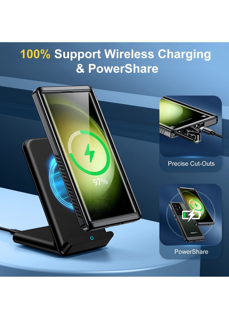 Excefore KASTWAVE الحماية القصوى لهاتف Samsung Galaxy S23 Ultra، واقي شاشة عدسة مدمج، مقاوم للصدمات لكامل الجسم، مقاوم للسقوط، مقاوم للغبار، حافظة للاستخدام تحت الماء لهاتف Galaxy S23 Ultra 5G 6.8 بوصة (أسود) - Image 5