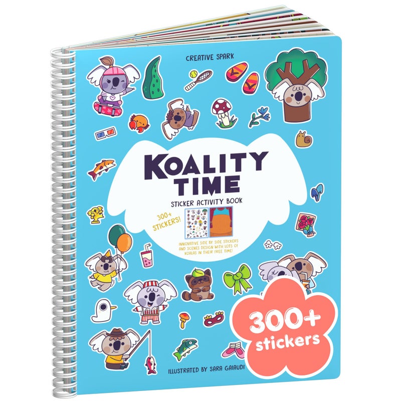 CUPKIN Koality Time 300 Kids Sticker Book by Cupkin Toddler Airplane Travel Coloring and Sticker Book Road Trip Essentials 8 Coloring Pages 8 Side by Side Scenes for Ages 28 Years - Image 2