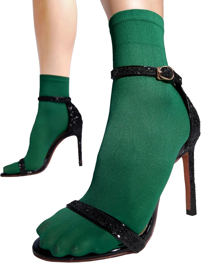 sofsy Italian High-Fashioned Ankle Socks - 40 Den Semi Sheer Nylon Stockings for Women | Durable, Soft, Low-Cut Design - Image 1