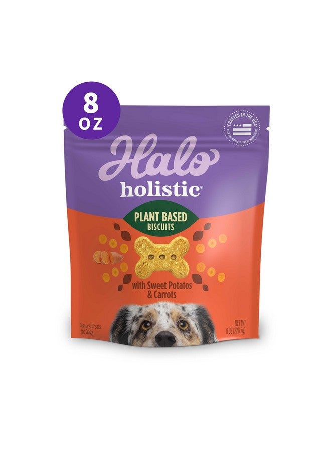 Halo Plant-Based Dog Treats with Sweet Potato & Carrots, Vegan Dog Treat Pouch, 8oz bag - Image 1