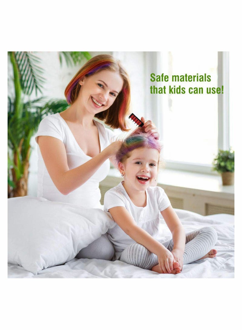 Excefore Hair Chalk Comb Temporary Hair Color Dye, 6 Color Washable Hair Chalk Comb Set for Girls Age 4 5 6 7 8 9 10 Kids for Birthday Party, Cosplay DIY - Image 4