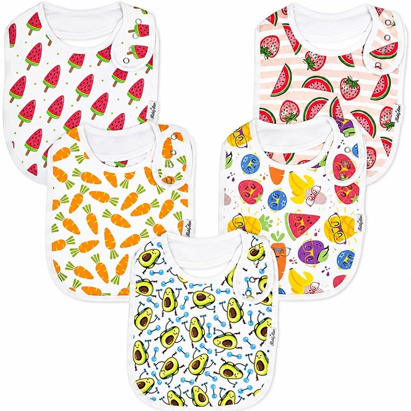 KiddyStar Drool Bibs for Babies Organic Unisex Soft Absorbent Teething Bibs with Adjustable Snaps - Image 2