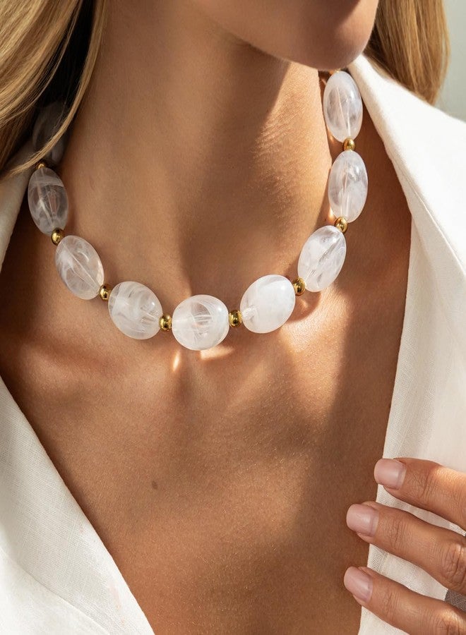 Hremhoo Chunky Necklace for Women Multicolor Boho Large Resin Oval Beaded Jewelry Statement Christmas Festival Accessories 6 - Image 2