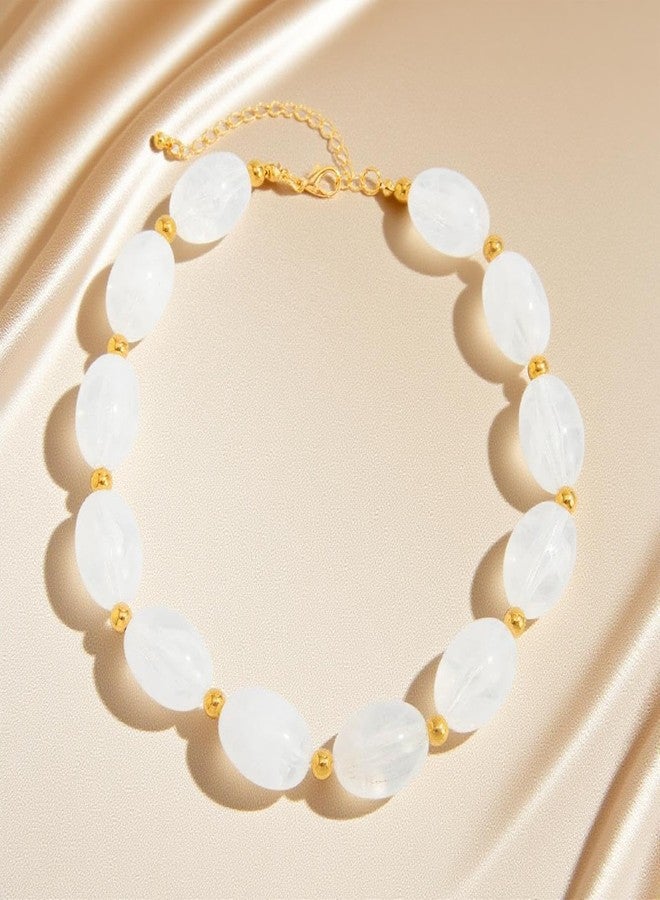 Hremhoo Chunky Necklace for Women Multicolor Boho Large Resin Oval Beaded Jewelry Statement Christmas Festival Accessories 6 - Image 5