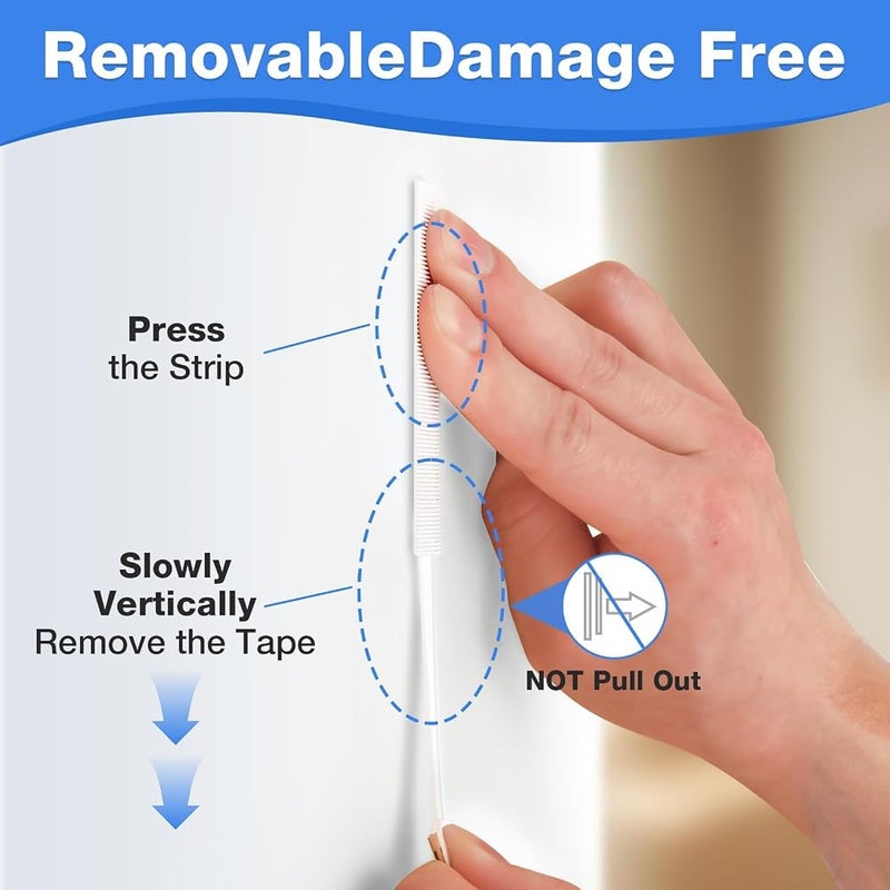 ALMEKAQUZ 30 Pcs Heavy Duty Picture Hanging Strips - Large Adhesive Wall Hooks, Damage-Free No Nail Picture Hangers, Easy Removal, Refill Mounting Strips for Home, Office and Dorm - Image 5