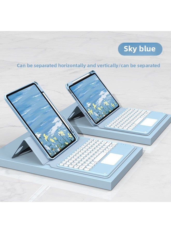 For Ipad 10.9 Inch Magnetic Touch Keyboard 10.2 Split Protective Cover Pro11 Inch Rotating With Pen Slot-Color:[Sky Cloud Blue + Touch Keyboard] Magnetic Split Horizontal And Vertical Rotation-Product Type:ipad Air4/air5/pro11 Inch Universal  - Image 1