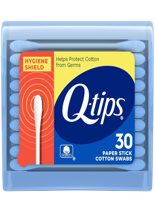 Q-tips Cotton Swabs, Hygiene Shield Travel Size Toiletries, for First Aid, Beauty and Baby, 100% Cotton, 30 Count - Image 1