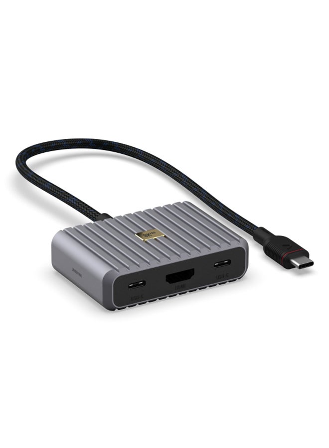 Unisynk 5 PORT USB-C HUB 8K 100W GREY - Image 2