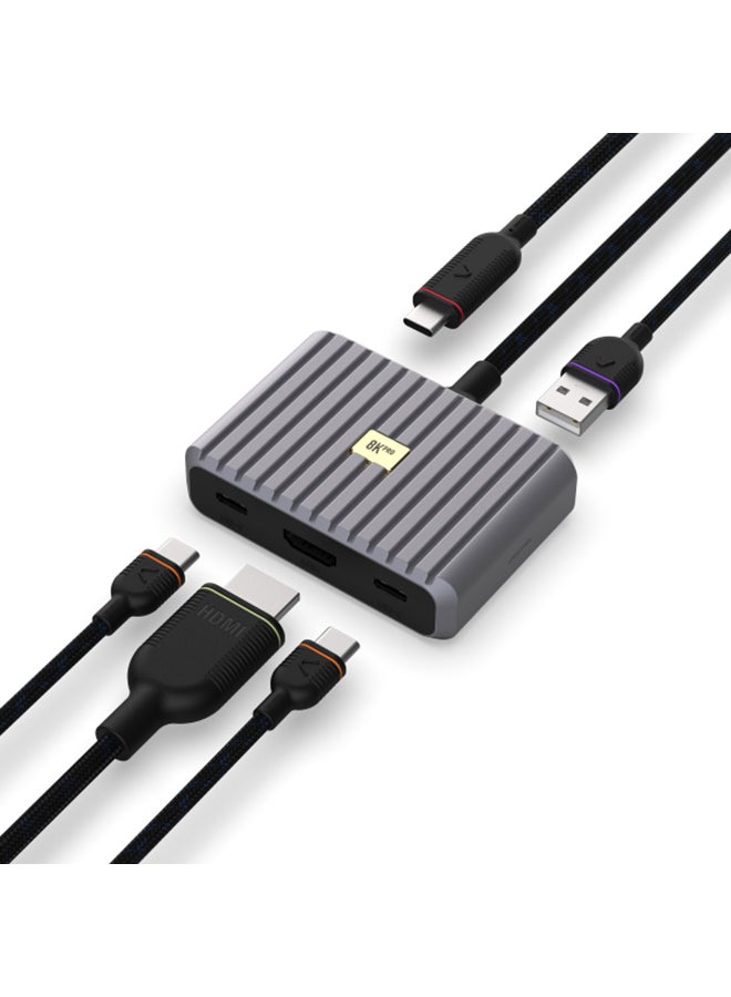 Unisynk 5 PORT USB-C HUB 8K 100W GREY - Image 5