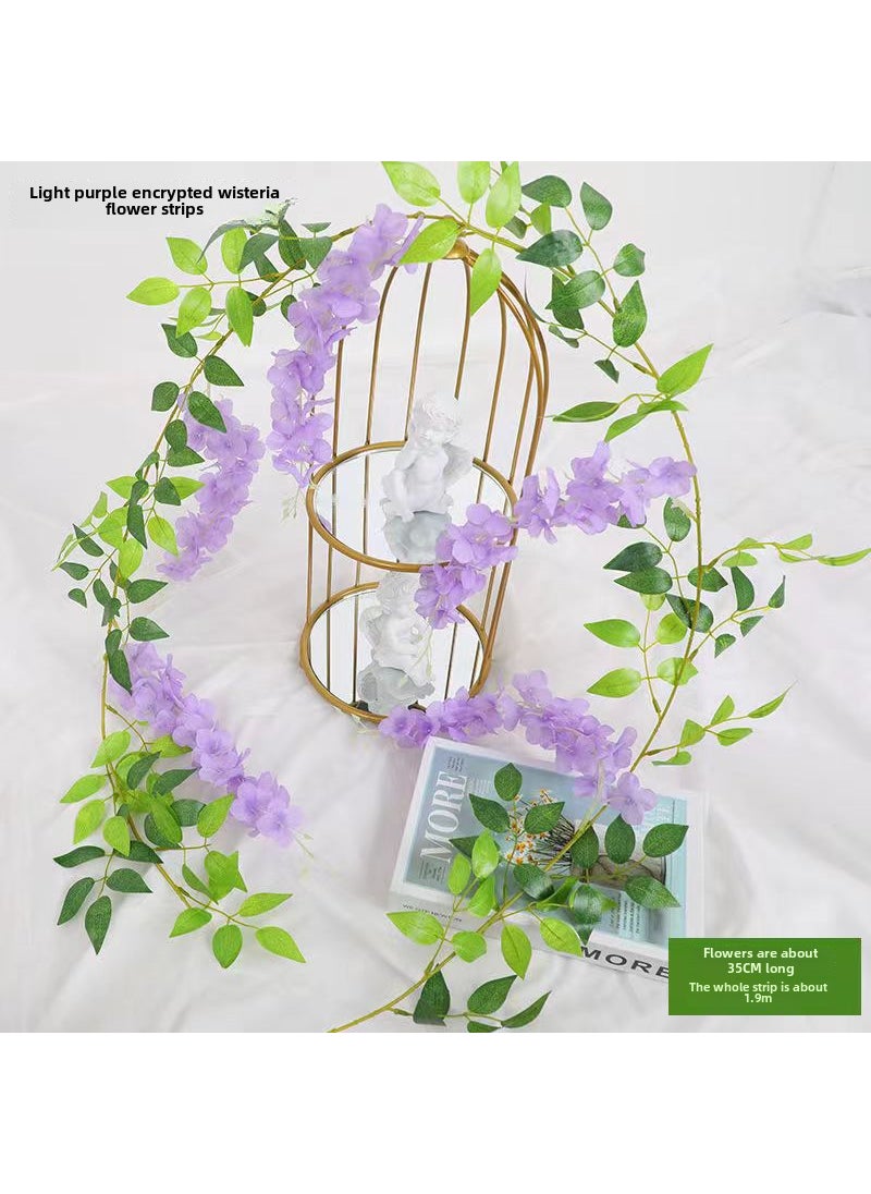 Generic Artificial Wisteria Vine Flower Garland DecorEncrypted paragraph light purple 1 