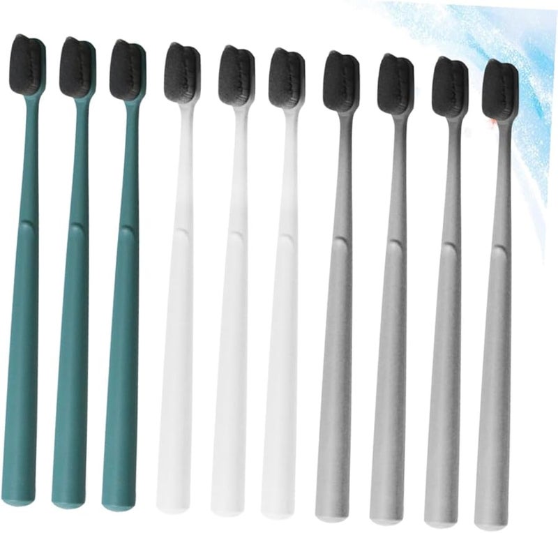 10pcs Adult Toothbrushes Soft Nylon Bristles Ergonomic Handle Portable Single Tube Pack Travel Use Random Color - Image 5