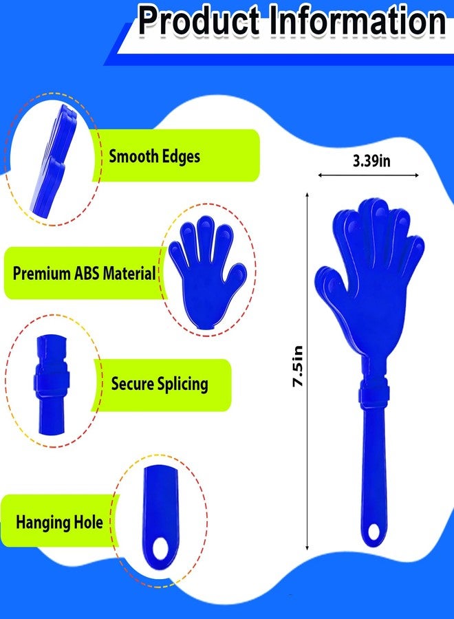 Hongdouo 8PCS Hand Clappers 7.5 Inch Clapping Noisemakers Plastic Noise Makers Mini Hand Soundboard Party Favors Clacker for Birthdays Games Ball Dance 2026 World Cup Sporting Events Cheers Supplies - Image 2
