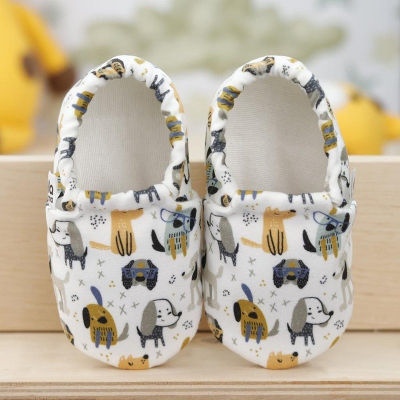 Ella Bonna Patterned Baby Booties, Non-Slip Sole, Home Nursery Shoes Slippers, Dogs  - Image 5