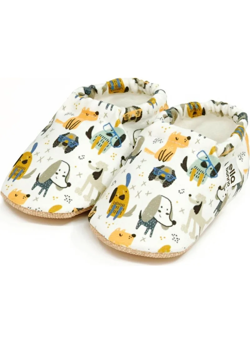 Ella Bonna Patterned Baby Booties, Non-Slip Sole, Home Nursery Shoes Slippers, Dogs