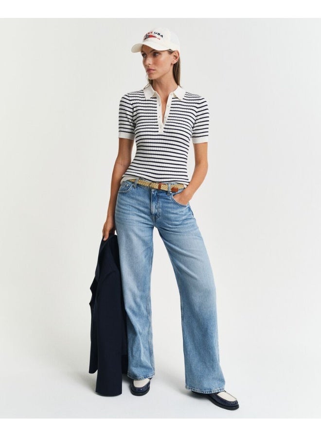 غانت رغبي مخطط محبوك بأكمام قصيرة - Image 3