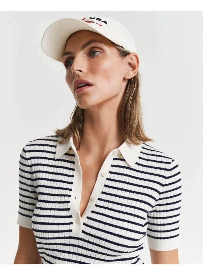 غانت رغبي مخطط محبوك بأكمام قصيرة