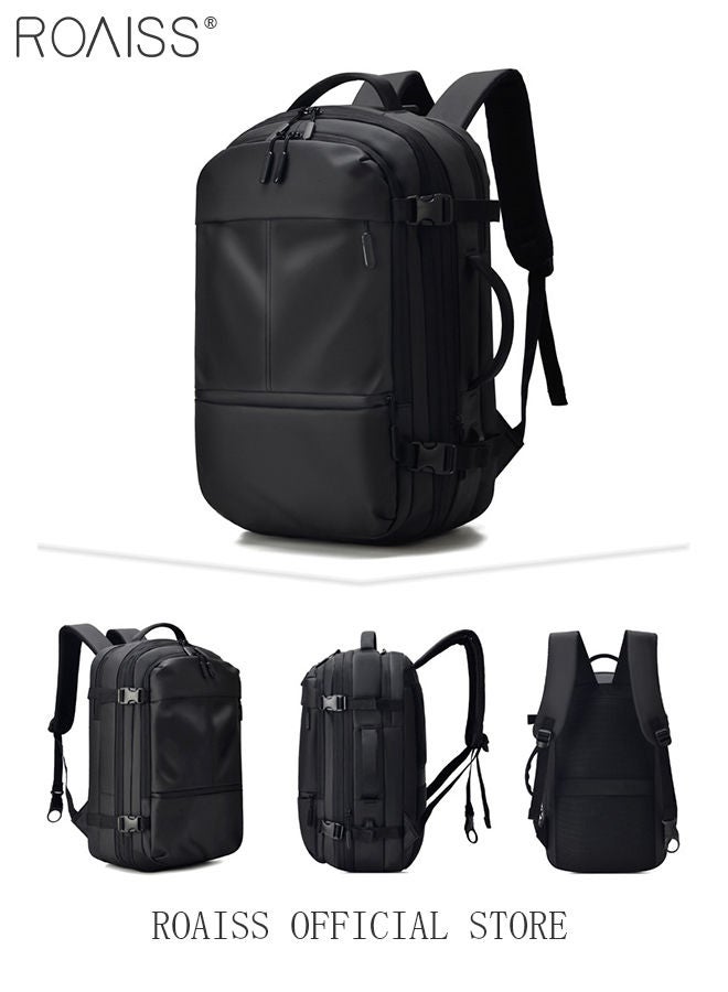 حقيبة ظهر للكمبيوتر المحمول مقاس 17 بوصة، حقيبة ظهر للأعمال، حقيبة كتب جامعية قابلة للتطوير، للعمل والمدرسة والسفر والطيران مع منفذ USB، حقيبة ظهر يومية مقاومة للماء للكمبيوتر للرجال