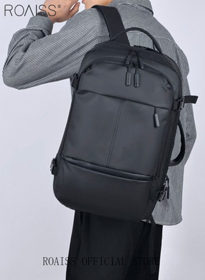 حقيبة ظهر للكمبيوتر المحمول مقاس 17 بوصة، حقيبة ظهر للأعمال، حقيبة كتب جامعية قابلة للتطوير، للعمل والمدرسة والسفر والطيران مع منفذ USB، حقيبة ظهر يومية مقاومة للماء للكمبيوتر للرجال