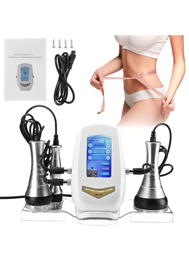 آلة تجميل الجسم بالموجات فوق الصوتية 3 في 1، آلة تشكيل الجسم RF 40K لتجديد البشرة، أداة للعناية المنزلية للوجه والرقبة والذراع والخصر والفخذين والمؤخرة - Image 1