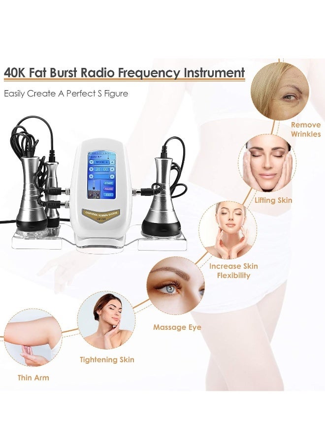 آلة تجميل الجسم بالموجات فوق الصوتية 3 في 1، آلة تشكيل الجسم RF 40K لتجديد البشرة، أداة للعناية المنزلية للوجه والرقبة والذراع والخصر والفخذين والمؤخرة - Image 2