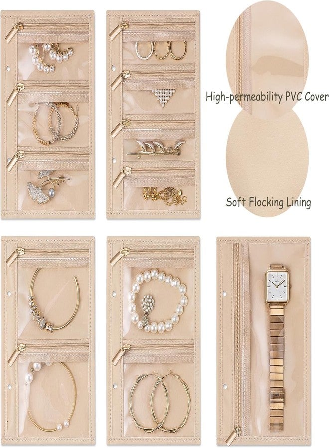 RAMNATH IMPEX Premium Travel Jewelry Organizer Book – Portable Jewellery Storage Case with Multiple Zipper Pouches, Jewelry Binder for Rings, Earrings, Bracelets etc. | Compact Travel Jewelry Bag Gift for Girls. - Image 4