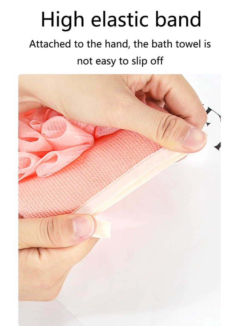 Exfoliating Dual Texture Bath Mitt for Shower, Spa, Massage and Body Scrub (Pink)  - Image 2