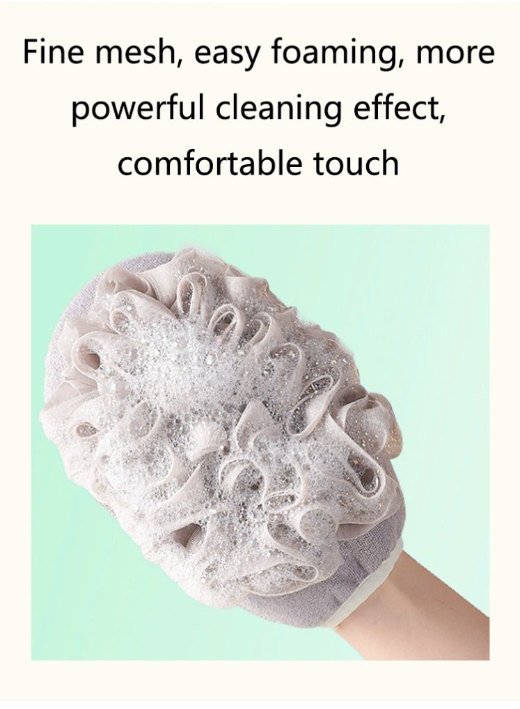 Exfoliating Dual Texture Bath Mitt for Shower, Spa, Massage and Body Scrub (Pink)  - Image 5