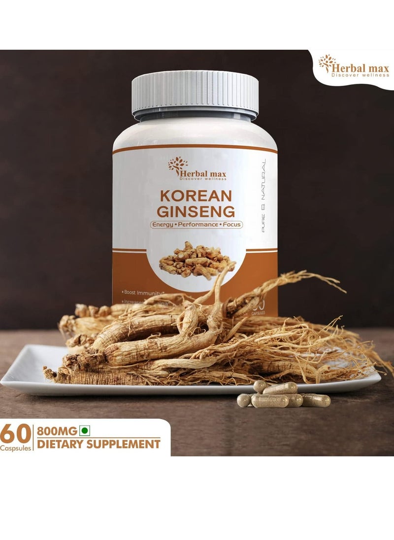 Herbal Max Herbal max Safed Musli Extract 800 mg 60 Capsule with Korean Ginseng Capsule combo  - Image 3
