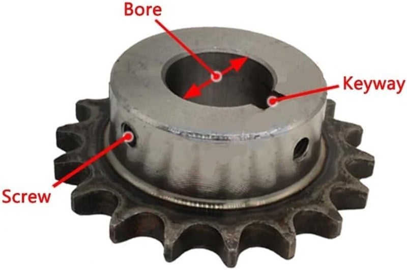 Pinion Gear Set,Motor Gear Teeth, 1pc 12 24 Teeth 08B Industrial Drive Sprocket Wheel 45# Steel Chain Gear 12T 24T(24 Teeth,14mm (Keyway 5mm)) - Image 5